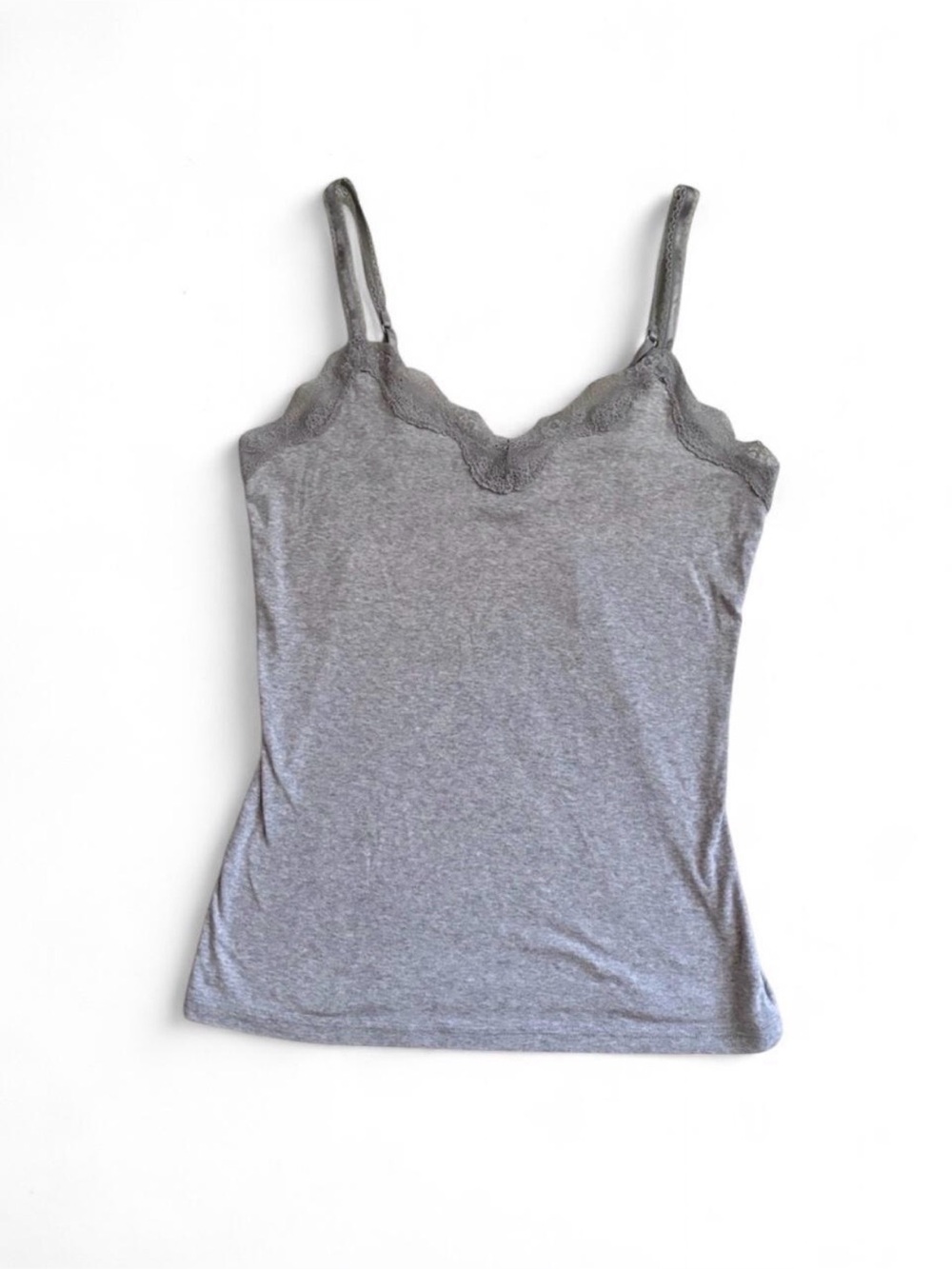 old navy y2k grey lace trim cami